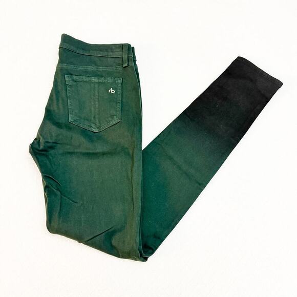Rag & Bone Legging Green Denim Ombre Jeans Size 27 - Picture 9 of 9